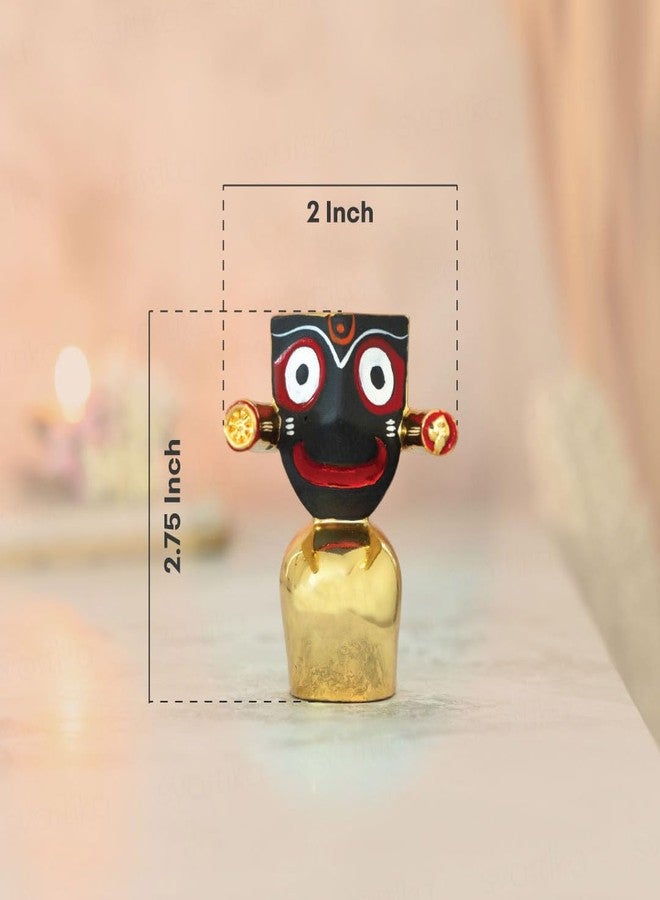 Svastika Lord Jagannath Murti | 24K Gold Plated | Jagannath Idol for Home | Office Desk | Pooja | Gifting | Car Dashboard | 2.75 Inch - Image 2
